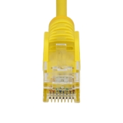 Picture of StarTech.com 3m Yellow Slim CAT6 Ethernet Cable, Snagless, 100W PoE, UTP, LSZH, 28AWG Pure Bare Copper Wire, Slim RJ45 Network Patch Cord w/Strain Reliefs, Fluke Tested