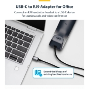 Afbeeldingen van StarTech.com USB-C naar RJ9 Adapter voor Bureau Handset of Bedrade/Draadloze Koptelefoon, Gebruik bestaande telefoonapparatuur, 1,8m, Voor Laptop/Desktop Computer/Mobiel