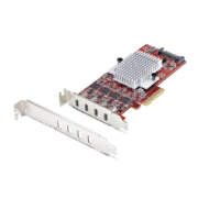 Image de StarTech.com Carte PCIe USB-C 4 Ports, USB 3.2 10 Gbit/s, Carte d'Extension PCI Express USB-C, 4 Contrôleurs USB Indépendants, Carte PCIe USB Type-C, Windows/Linux/macOS, Conforme TAA