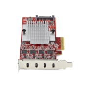 Image de StarTech.com Carte PCIe USB-C 4 Ports, USB 3.2 10 Gbit/s, Carte d'Extension PCI Express USB-C, 4 Contrôleurs USB Indépendants, Carte PCIe USB Type-C, Windows/Linux/macOS, Conforme TAA