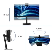 Picture of Philips 3000 series 34B2U3600CH/00 computer monitor 86.4 cm (34") 3440 x 1440 pixels Wide Quad HD LCD Black