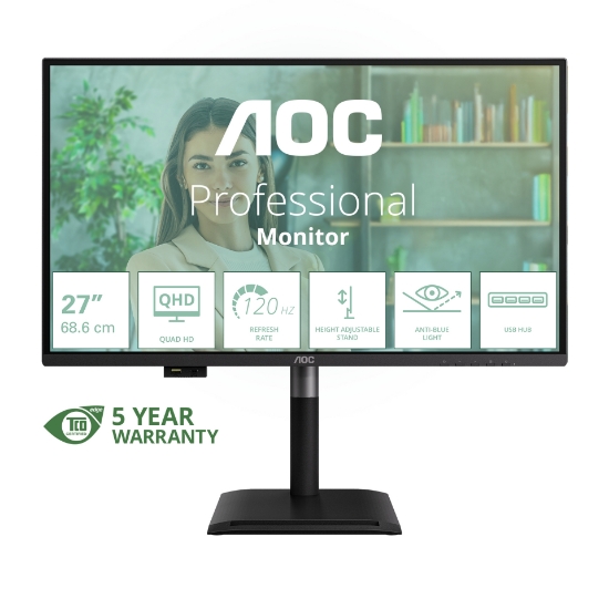 Image de AOC Q27P4U écran plat de PC 68,6 cm (27") 2560 x 1440 pixels Wide Quad HD Noir