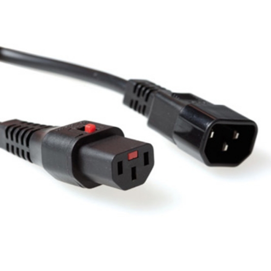 Picture of ACT Powercord C13 IEC Lock - C14 black 3 m, PC1022