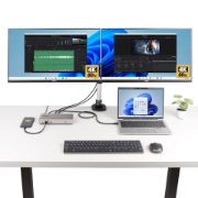 Afbeeldingen van StarTech.com Triple-Monitor USB4 Docking Station, 4K 60Hz HDMI of DisplayPort, 100W Laptop Charging, 2.5GbE, USB-C Multi-Monitor Dock, Zonder Drivers