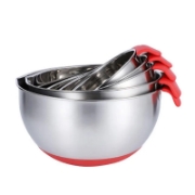 Picture of Herzberg HG-04036: 3 Pieces Mixing Bowl with Grater Lid Set