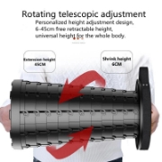 Picture of Herzberg HG-04050: Telescopic Adjustable Folding Outdoor Chair - Black
