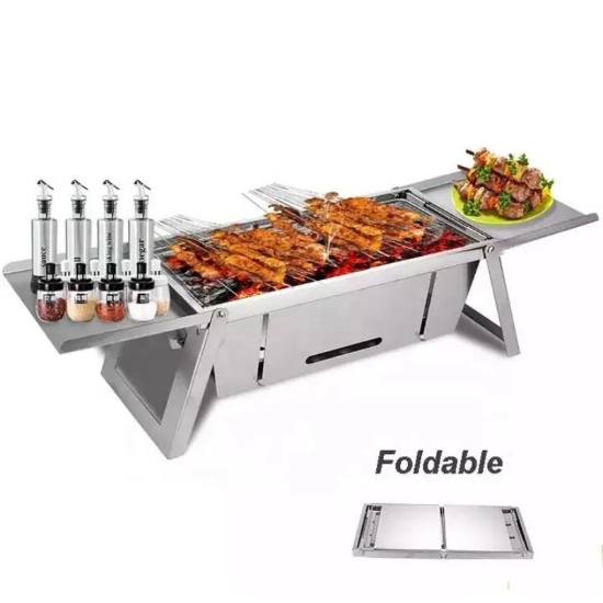 Picture of Herzberg HG-04159: Foldable Tabletop Stainless Steel Barbeque Grill