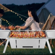 Picture of Herzberg HG-04159: Foldable Tabletop Stainless Steel Barbeque Grill