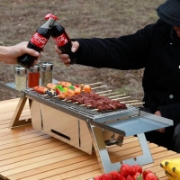 Picture of Herzberg HG-04159: Foldable Tabletop Stainless Steel Barbeque Grill