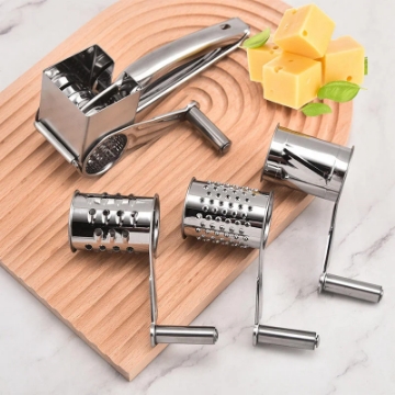Show details for Herzberg HG-04289:Stainless Steel Manual CheeseGrater with 4 Grater Picture of Herzberg HG-04289:Stainless Steel Manual CheeseGrater with 4 Grater