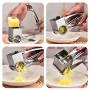 Picture of Herzberg HG-04289:Stainless Steel Manual CheeseGrater with 4 Grater