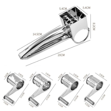 Show details for Herzberg HG-04289:Stainless Steel Manual CheeseGrater with 4 Grater Picture of Herzberg HG-04289:Stainless Steel Manual CheeseGrater with 4 Grater