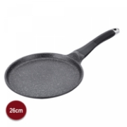 Afbeeldingen van Royalty Line RL-CP26M: Pannenkoekenpan Van 26cm Met Marmeren Coating Zwart