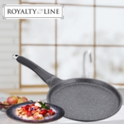 Afbeeldingen van Royalty Line RL-CP26M: Pannenkoekenpan Van 26cm Met Marmeren Coating Zwart