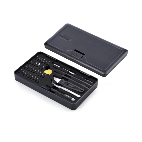 Picture of StarTech.com 40-Piece Computer Repair Toolkit for Laptop/PC/Electronics/Phone, 30-Bit Precision Screwdriver Set, Removable Lid with Magnetic Pad, Prying Tools