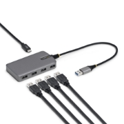 Image de StarTech.com 5G4AC-USB-A-HUB hub & concentrateur USB 3.2 Gen 1 (3.1 Gen 1) Type-A 5000 Mbit/s Gris