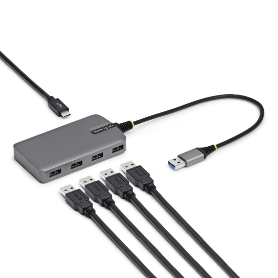 Image de StarTech.com 5G4AC-USB-A-HUB hub & concentrateur USB 3.2 Gen 1 (3.1 Gen 1) Type-A 5000 Mbit/s Gris