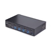 Picture of StarTech.com 4-Port DisplayPort KVM Switch, 8K 60Hz / 4K 144Hz, Single Display, DP 1.4, 2x USB 3.0 Ports, 4x USB 2.0 HID Ports, Push-Button & Hotkey Switching, TAA Compliant - OS Independent, Metal Housing