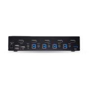 Picture of StarTech.com 4-Port DisplayPort KVM Switch, 8K 60Hz / 4K 144Hz, Single Display, DP 1.4, 2x USB 3.0 Ports, 4x USB 2.0 HID Ports, Push-Button & Hotkey Switching, TAA Compliant - OS Independent, Metal Housing