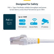 Afbeeldingen van StarTech.com 15m CAT8 Netwerkkabel, Wit, Snagless RJ45, 25G/40G, 2000MHz, 100W PoE++, S/FTP, 26AWG 100% Pure Koperdraad, LSZH, Shielded Ethernet Kabel met Trekontlasting, Fluke Channel Getest