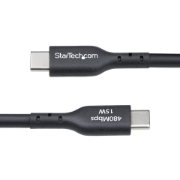 Picture of StarTech.com 4m (13ft) USB-A to USB-C Charging Cable, Charge & Sync, 3A, USB 2.0, TPE Jacket - Black USB Charging Cord