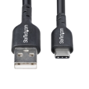 Picture of StarTech.com 4m (13ft) USB-A to USB-C Charging Cable, Charge & Sync, 3A, USB 2.0, TPE Jacket - Black USB Charging Cord