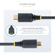 Picture of StarTech.com 15ft (4.5m) Premium Certified High Speed HDMI Cable, 4K 60Hz/1440p 144Hz, HDR10/HDCP 2.2/ARC, 18Gbps, UHD HDMI 2.0 Cord for TV/Monitor/Display, TPE Jacket