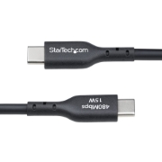 Picture of StarTech.com 3m (9.8ft) USB-A to USB-C Charging Cable, Charge & Sync, 3A, USB 2.0, TPE Jacket - Black USB Charging Cord