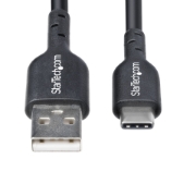 Picture of StarTech.com 3m (9.8ft) USB-A to USB-C Charging Cable, Charge & Sync, 3A, USB 2.0, TPE Jacket - Black USB Charging Cord