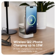 Picture of Targus HJ3320WHGL mobile device charger Headphones, Smartphone, Smartwatch White USB Wireless charging Fast charging Indoor