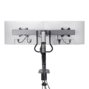 Picture of StarTech.com Desk Mount Dual Monitor Arm with Crossbar, Up To 27" Displays, VESA 75x75/100x100, Max 33lb/15kg, C-Clamp, Fully Articulating, Mechanical Spring, TAA