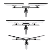 Picture of StarTech.com Desk Mount Dual Monitor Arm with Crossbar, Up To 27" Displays, VESA 75x75/100x100, Max 33lb/15kg, C-Clamp, Fully Articulating, Mechanical Spring, TAA