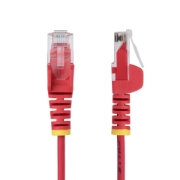 Image de StarTech.com Câble Ethernet CAT6 Rouge Fin de 1m, Sans Accroc, 100W PoE, UTP, LSZH, Fil de Cuivre Pur 28AWG, Cordon Patch Réseau RJ45 avec Serre-Câble, Contrôlé Fluke