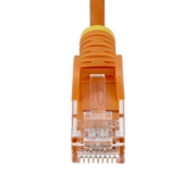 Picture of StarTech.com 1m Orange Slim CAT6 Ethernet Cable, Snagless, 100W PoE, UTP, LSZH, 28AWG Pure Bare Copper Wire, Slim RJ45 Network Patch Cord w/Strain Reliefs, Fluke Tested