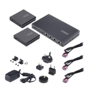 Picture of StarTech.com 4-Port HDMI Extender and Splitter Over CAT6, 4K 60Hz, Up to 230ft (70m), 1x4 HDMI over Ethernet Distribution Kit with IR and Power Over Cable