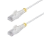 Picture of StarTech.com 5m White Slim CAT6 Ethernet Cable, Snagless, 100W PoE, UTP, LSZH, 28AWG Pure Bare Copper Wire, Slim RJ45 Network Patch Cord w/Strain Reliefs, Fluke Tested