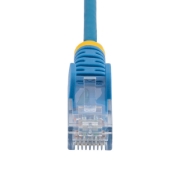 Afbeeldingen van StarTech.com 7m Dunne CAT6 Ethernet Kabel, Blauw, Snagless, 100W PoE, UTP, LSZH, 28AWG Pure Koperdraad, Slim RJ45 Netwerk Patchkabel met Trekontlasting, Fluke Getest