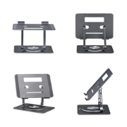 Afbeeldingen van StarTech.com Draaibare Laptopstandaard, 360 Roterende Laptophouder voor Computer, Verhoogd plateau met Verstelbare Kanteling, Max 5kg, Aluminium