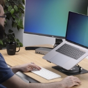 Afbeeldingen van StarTech.com Draaibare Laptopstandaard, 360 Roterende Laptophouder voor Computer, Verhoogd plateau met Verstelbare Kanteling, Max 5kg, Aluminium