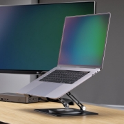 Afbeeldingen van StarTech.com Draaibare Laptopstandaard, 360 Roterende Laptophouder voor Computer, Verhoogd plateau met Verstelbare Kanteling, Max 5kg, Aluminium