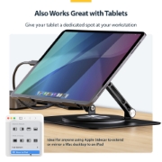 Afbeeldingen van StarTech.com Draaibare Laptopstandaard, 360 Roterende Laptophouder voor Computer, Verhoogd plateau met Verstelbare Kanteling, Max 5kg, Aluminium