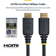 Picture of StarTech.com 5m (16ft) Certified Ultra High Speed HDMI Cable, 8K 60Hz/4K 120Hz, HDMI 2.1 Cable with HDR10+ / eARC, 48Gbps, 8K HDMI Cord for Monitor/TV/Display, Flexible TPE Jacket