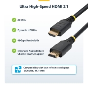 Picture of StarTech.com HDMI21-CBL-8K60-50CM HDMI cable 0.5 m HDMI Type A (Standard) Black