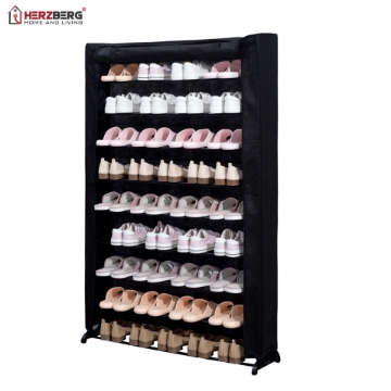 Show details for Herzberg HG-8077: 9-Tier Shoe Rack Organizer Black Picture of Herzberg HG-8077: 9-Tier Shoe Rack Organizer Black
