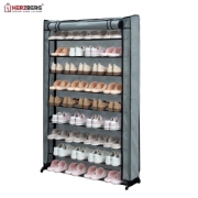 Picture of Herzberg HG-8077: 9-Tier Shoe Rack Organizer Gray