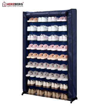 Show details for Herzberg HG-8077: 9-Tier Shoe Rack Organizer Blue Picture of Herzberg HG-8077: 9-Tier Shoe Rack Organizer Blue