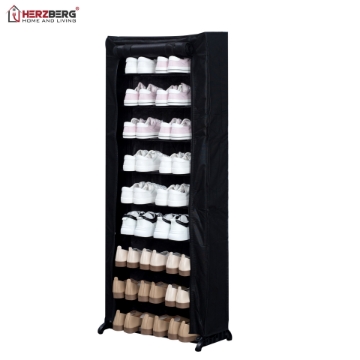 Show details for Herzberg HG-8076: 9-Tier Small Shoe Rack Organizer Black Picture of Herzberg HG-8076: 9-Tier Small Shoe Rack Organizer Black