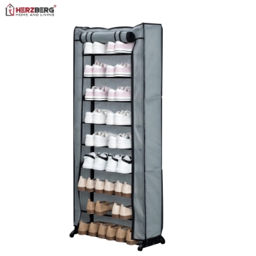 Show details for Herzberg HG-8076: 9-Tier Small Shoe Rack Organizer Gray Picture of Herzberg HG-8076: 9-Tier Small Shoe Rack Organizer Gray