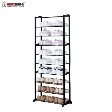 Show details for Herzberg HG-8076: 9-Tier Small Shoe Rack Organizer Gray Picture of Herzberg HG-8076: 9-Tier Small Shoe Rack Organizer Gray