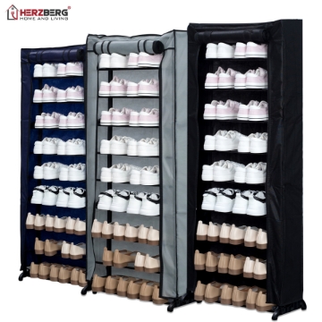 Show details for Herzberg HG-8076: 9-Tier Small Shoe Rack Organizer Blue Picture of Herzberg HG-8076: 9-Tier Small Shoe Rack Organizer Blue